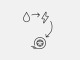 Animation of petrol turning into electric 