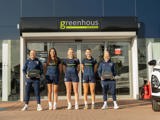 Shrewsbury Town Women’s Team stand outside Greenhous dealership